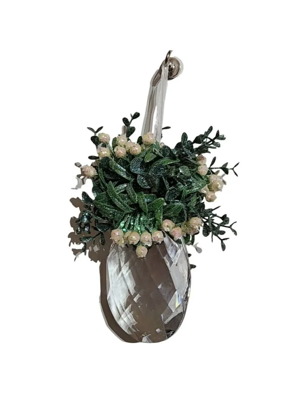 Christmas Kissing Krystal Large acrylic mistletoe ornament by Ganz